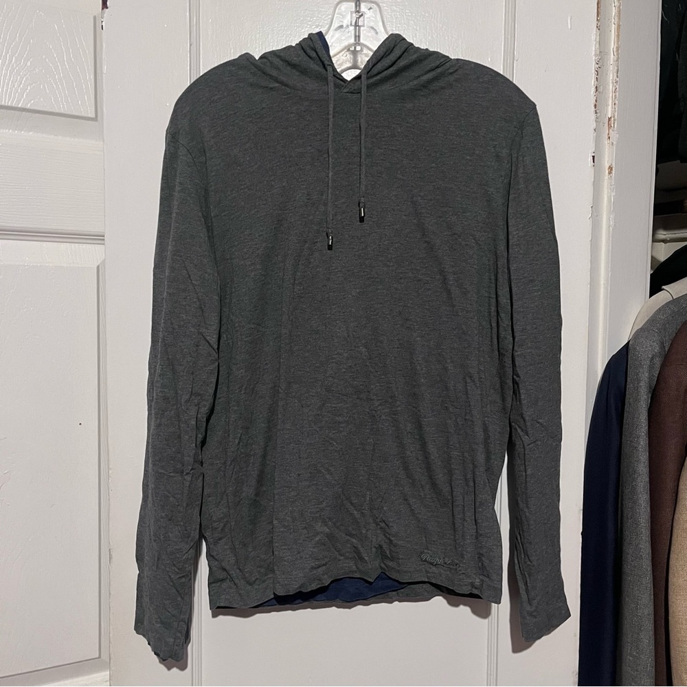 Ralph Lauren purple label grey double layered pullover hoodie small in women’s